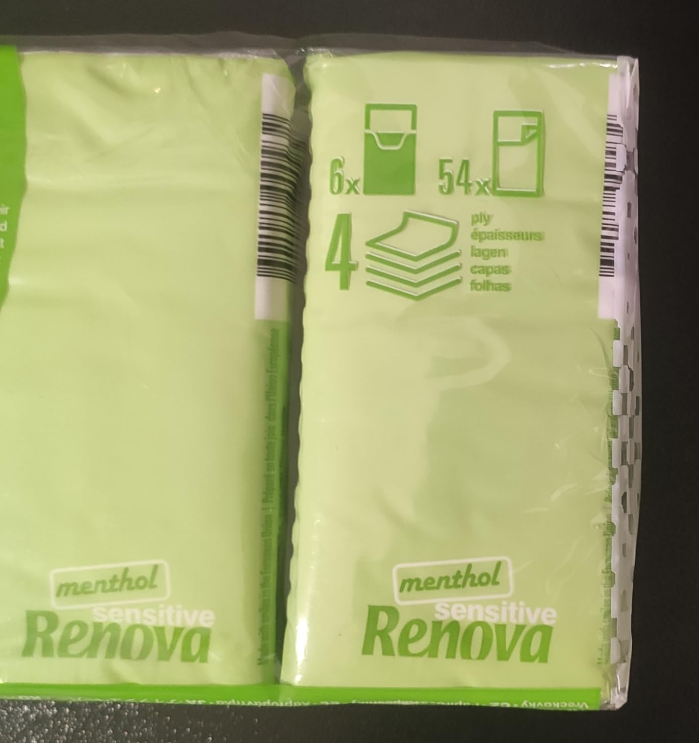 Renova SENSITIVE MENTHOL Taschentücher 6 Packungen weiß