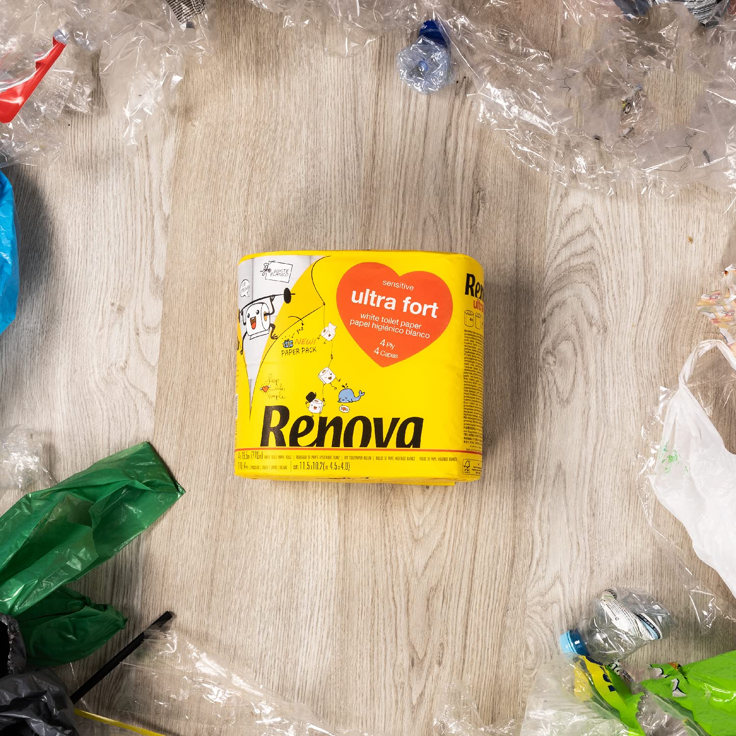 Renova ULTRA FORT Toilettenpapier Weiß, 4 Rollen, 4-lagig