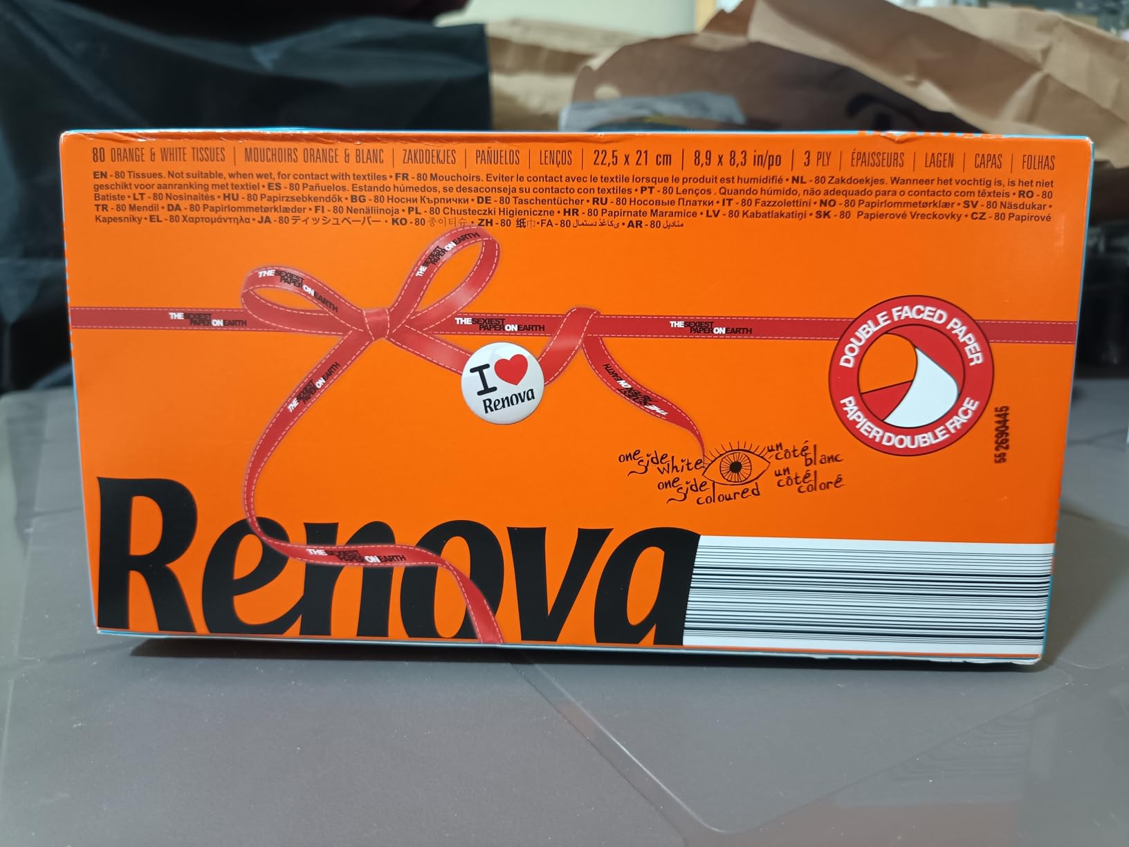 Renova Tissues RED Facial 80 Tissues Gesichtstücher, rot und 3-lagig