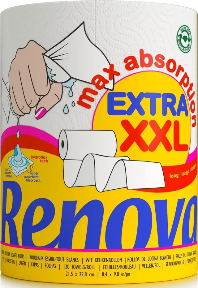 Renova Kitchen Roll MAX ABSORPTION EXTRA XXL Küchenrolle, 1 Rolle