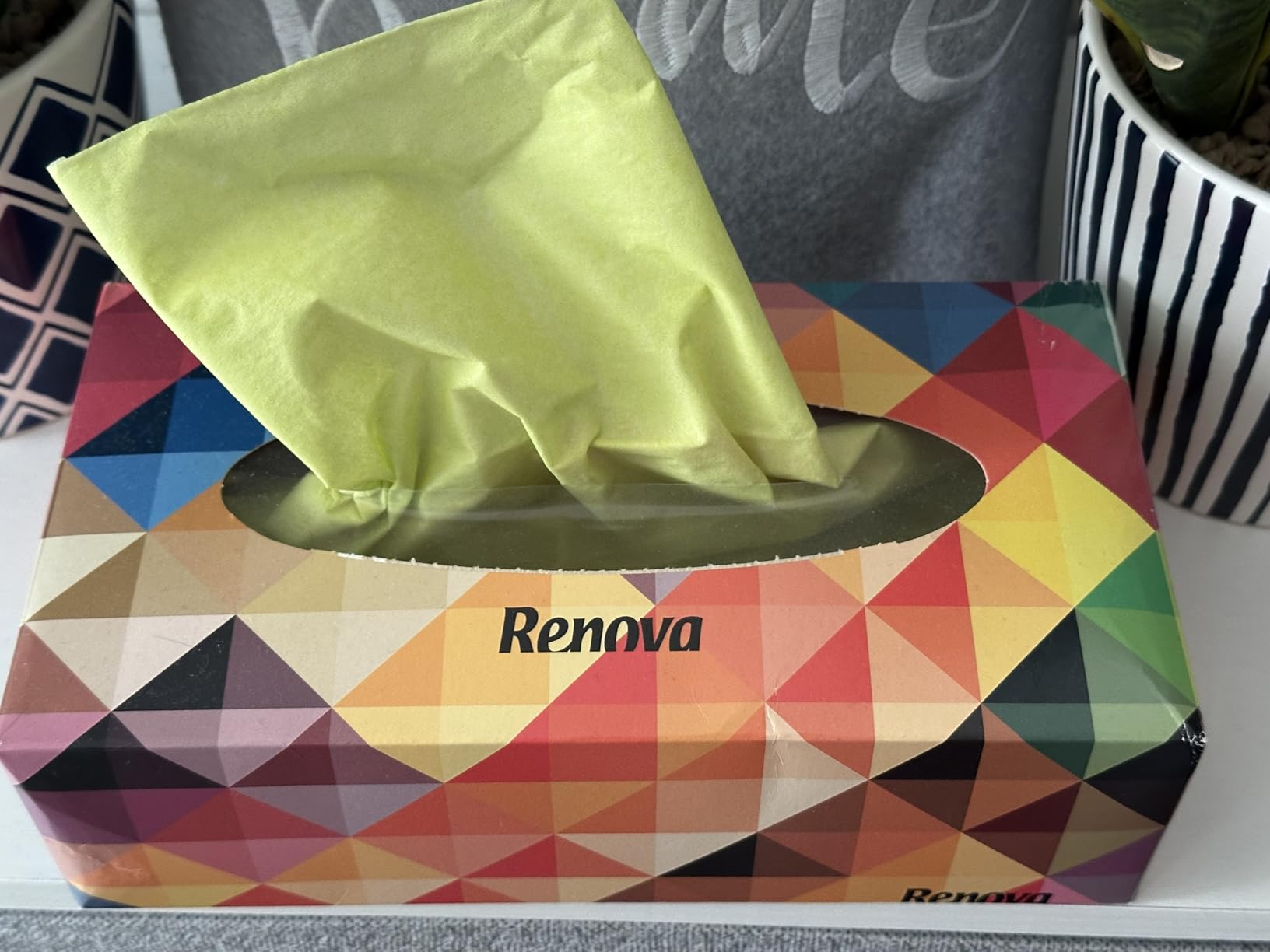 Renova Tissues TWO COLOUR Facial Taschentücher, 80 Stück, 3-lagig