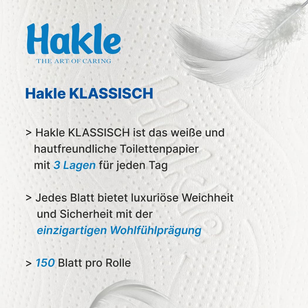Hakle Klassisch Toilettenpapier 80 Rollen, 3-lagig
