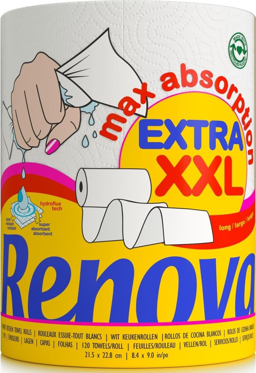 Renova Kitchen Roll MAX ABSORPTION EXTRA XXL Küchenrolle, 1 Rolle