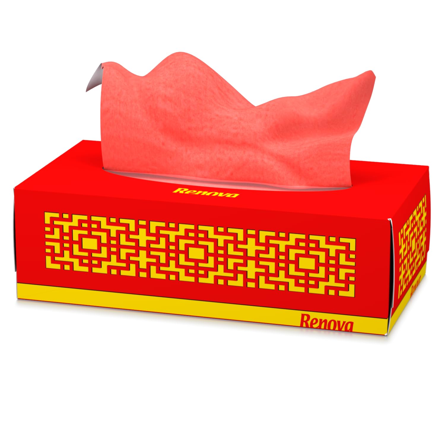 Renova Tissues RED Facial 80 Tissues Gesichtstücher, rot und 3-lagig