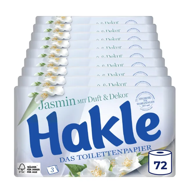 Hakle Jasmin Jasminduft & Dekor Toilettenpapier, 72 Rollen