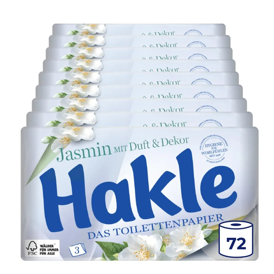 Hakle Jasmin Jasminduft & Dekor Toilettenpapier, 72 Rollen