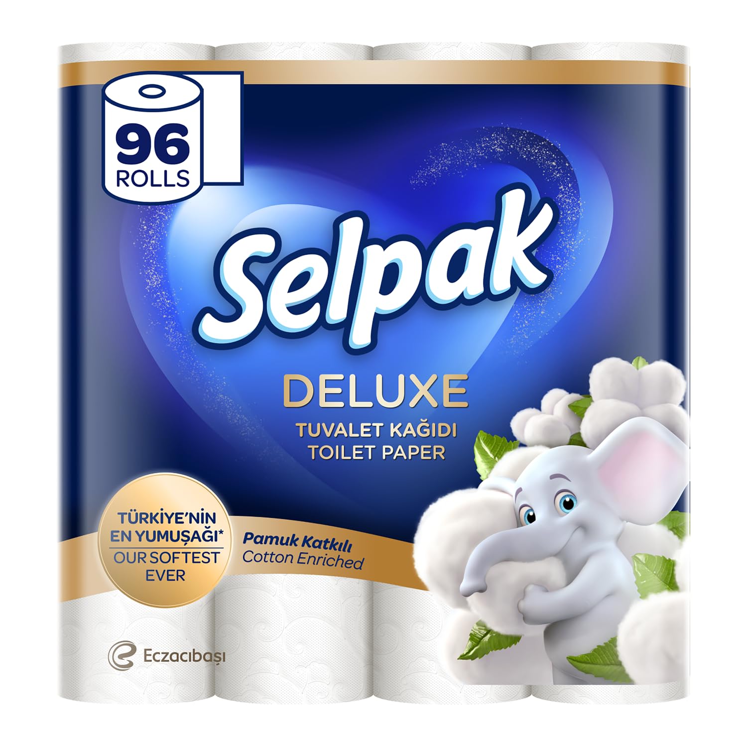 Selpak Toilet Papers Deluxe Toilettenpapier 96 Rollen, Baumwollfasern