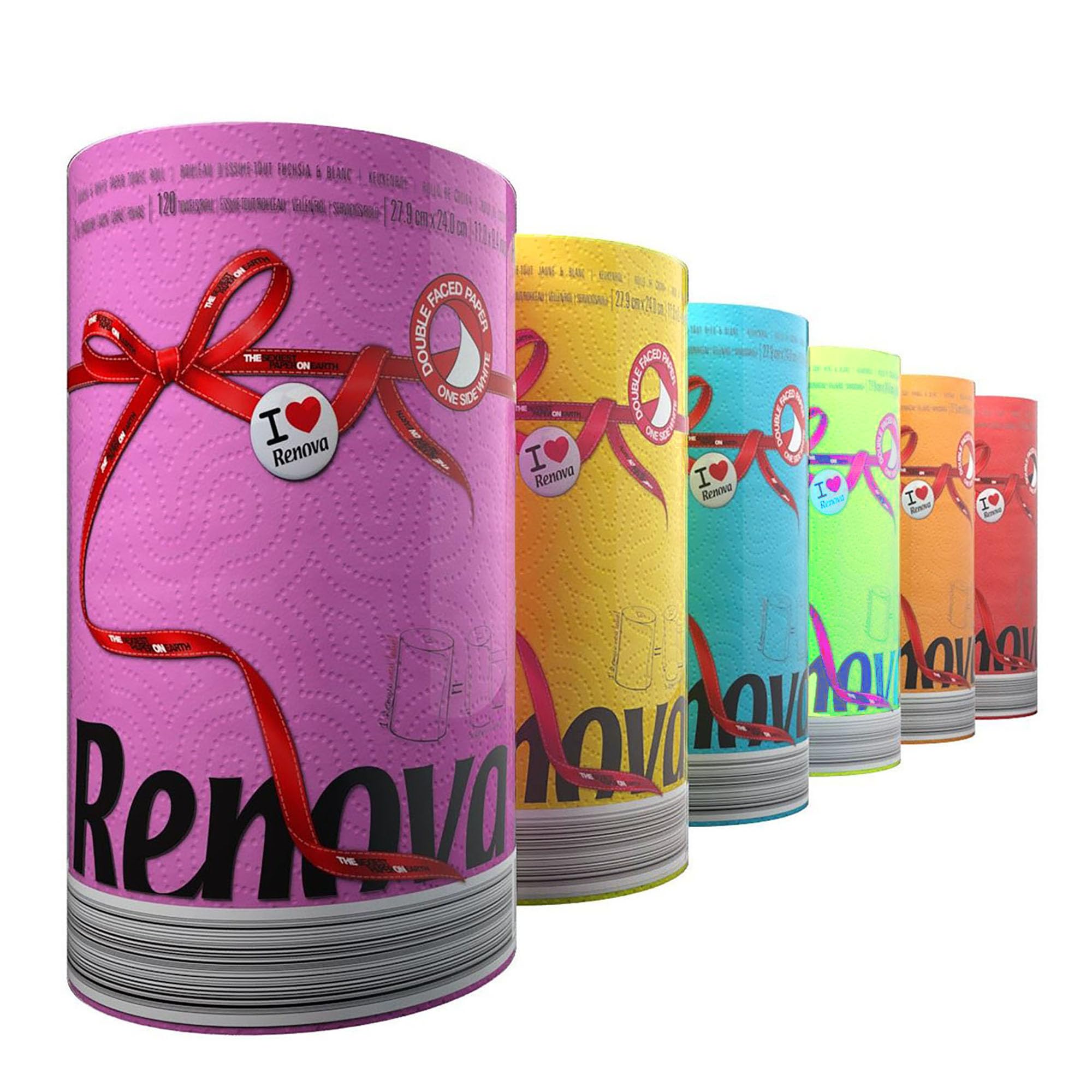 Renova Kitchen Roll Pink Paper Towel Küchenrolle 1 Rolle rosa