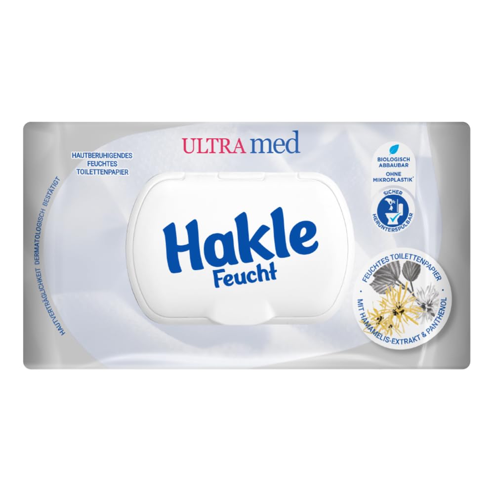 Hakle Ultra Med Feuchtes Toilettenpapier 12 Packungen mit Panthenol