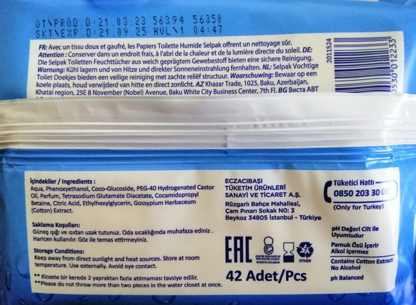 Selpak Wet Wipes Feuchtes Toilettenpapier, 1008 Tücher in 24 Packungen