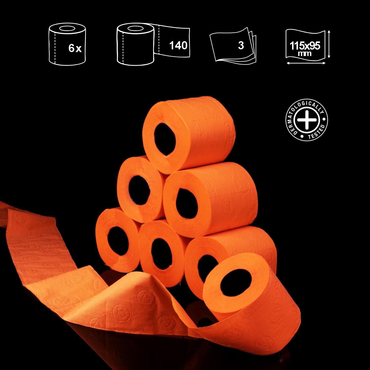 Renova Toilet Paper Orange Regular 6 200064519 Toilettenpapier 6 Rollen orange