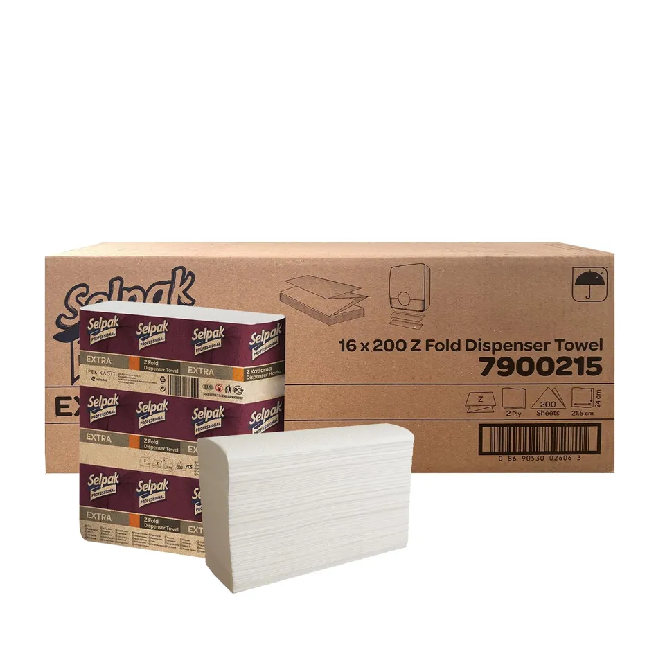 Selpak Paper Towels Professionelle Papierhandtücher Z-Falz, 16 Pack, 2-lagig