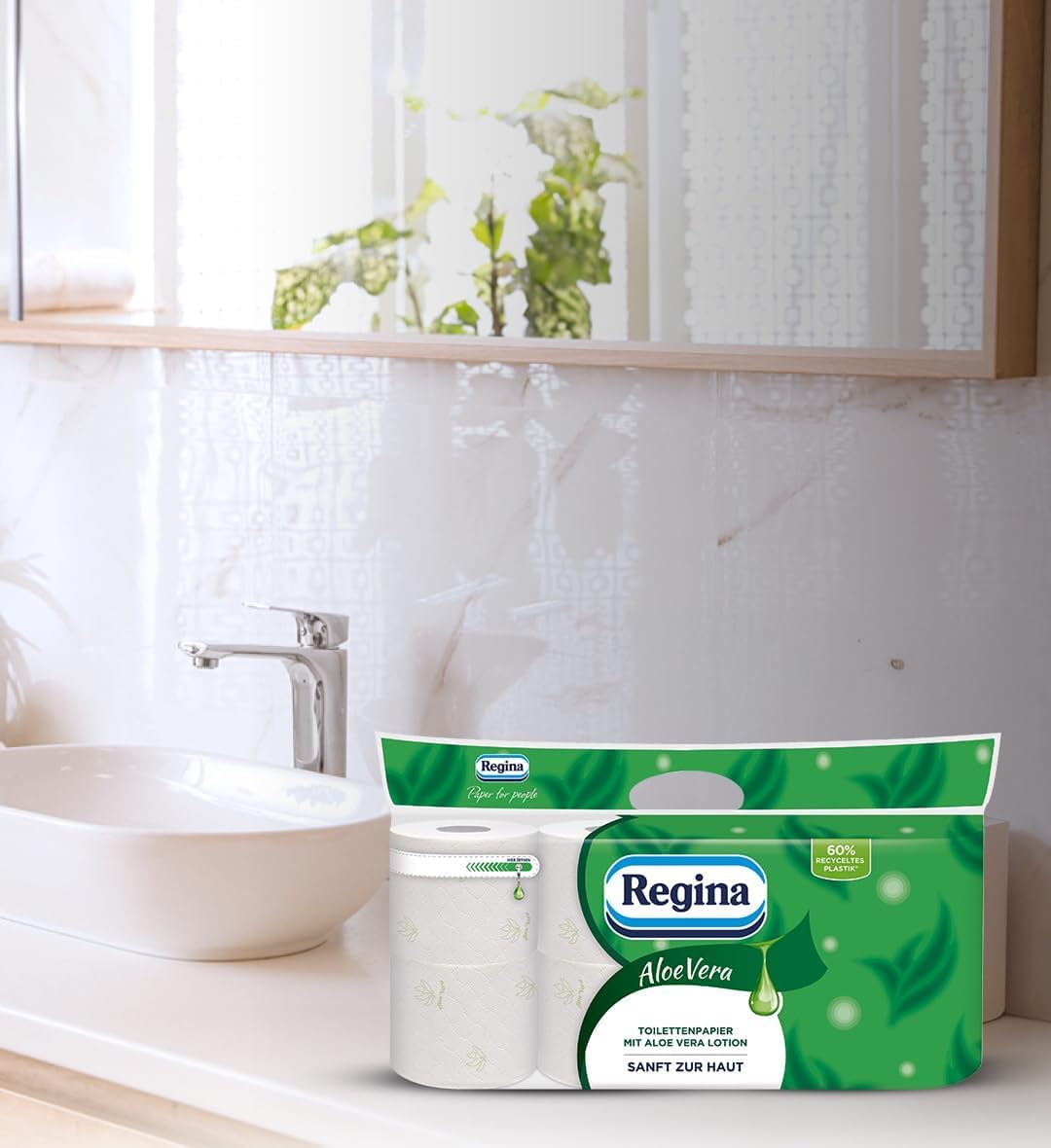 Regina Aloe Vera 56 Rollen Toilettenpapier, 3-lagig mit Aloe-Vera-Duft