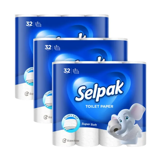 Selpak Toilet Papers Toilettenpapier 96 Rollen, 3-lagig, 140 Blatt