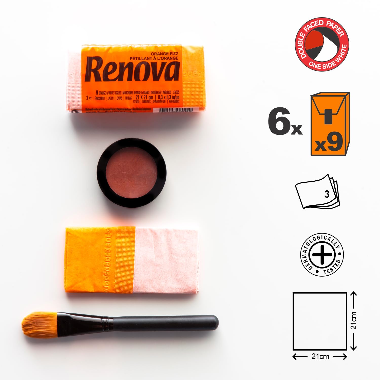 Renova Tissues Orange Fizz Taschentücher, 6 Packungen, Duft