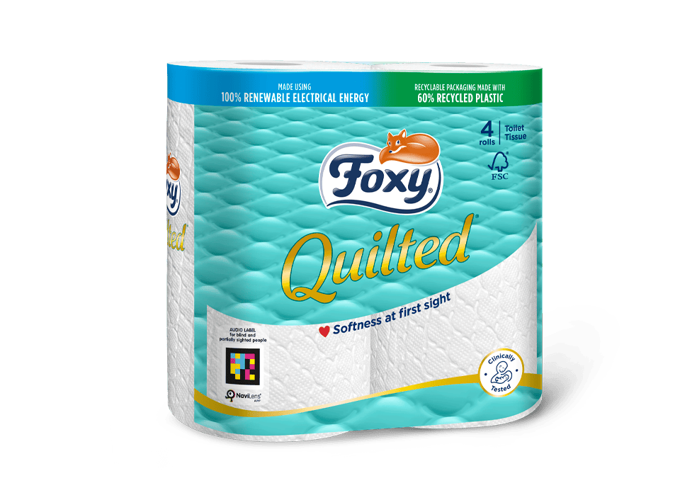 Foxy Quilted Toilettenpapier 9 Rollen 3-lagig weich geprägt
