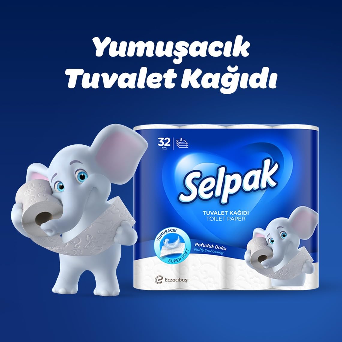 Selpak Toilet Papers Toilettenpapier 32 Rollen, 3-lagig, 140 Blatt