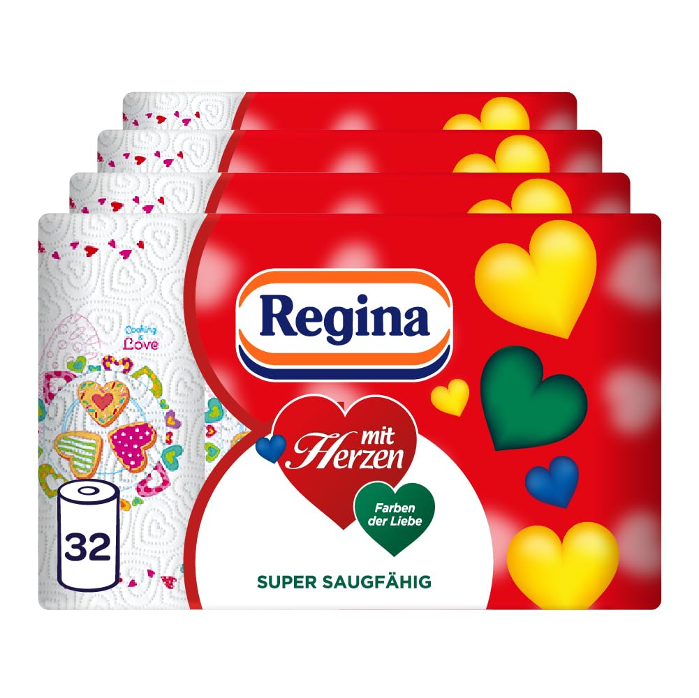 Regina mit Herzen Haushaltstücher 32 Rollen 3-lagig FSC