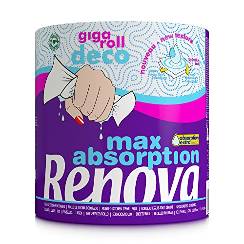Renova Kitchen Roll Gigaroll Deco Küchenrolle Large, 1 Rolle, 280 Blatt