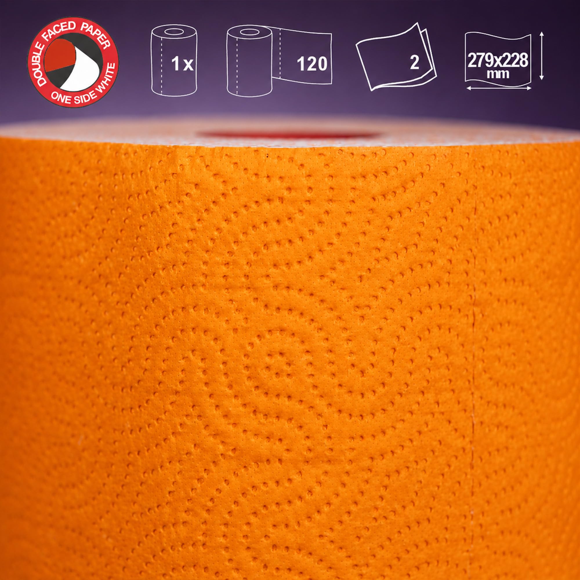 Renova Kitchen Roll ORANGE Küchenrolle 1 Rolle, orange