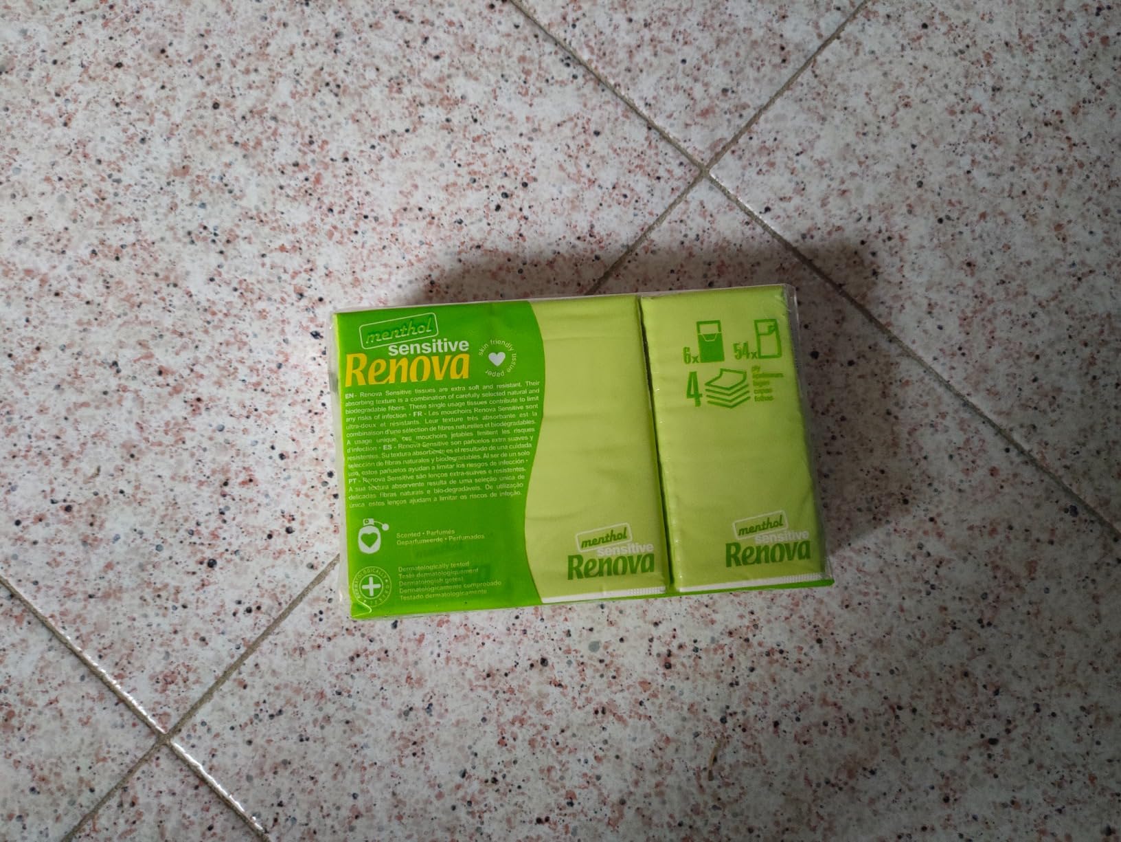 Renova SENSITIVE MENTHOL Taschentücher 6 Packungen weiß