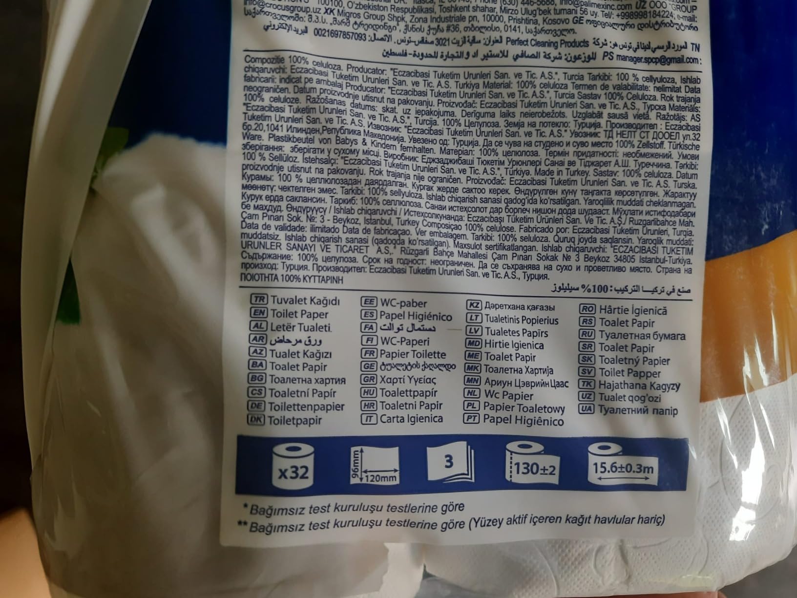 Selpak Toilet Papers Deluxe Toilettenpapier 96 Rollen, Baumwollfasern