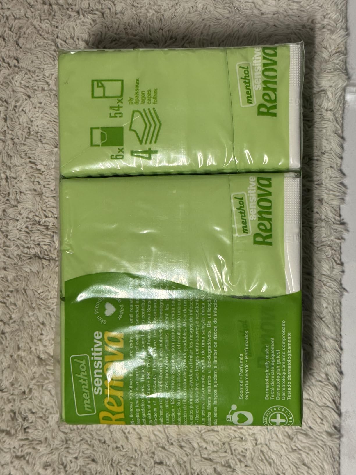 Renova SENSITIVE MENTHOL Taschentücher 6 Packungen weiß