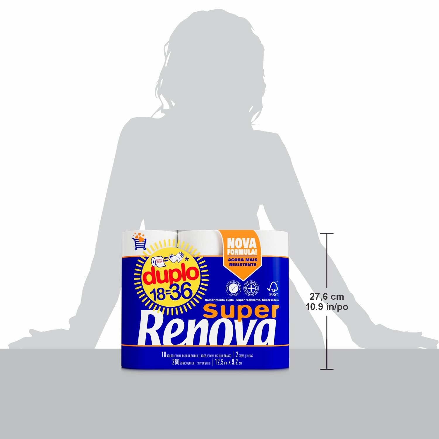Renova Super Double Toilettenpapier, 9 Rollen, 260 Blatt, ohne Duft