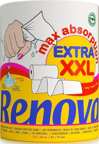 Renova Kitchen Roll MAX ABSORPTION EXTRA XXL Küchenrolle, 1 Rolle