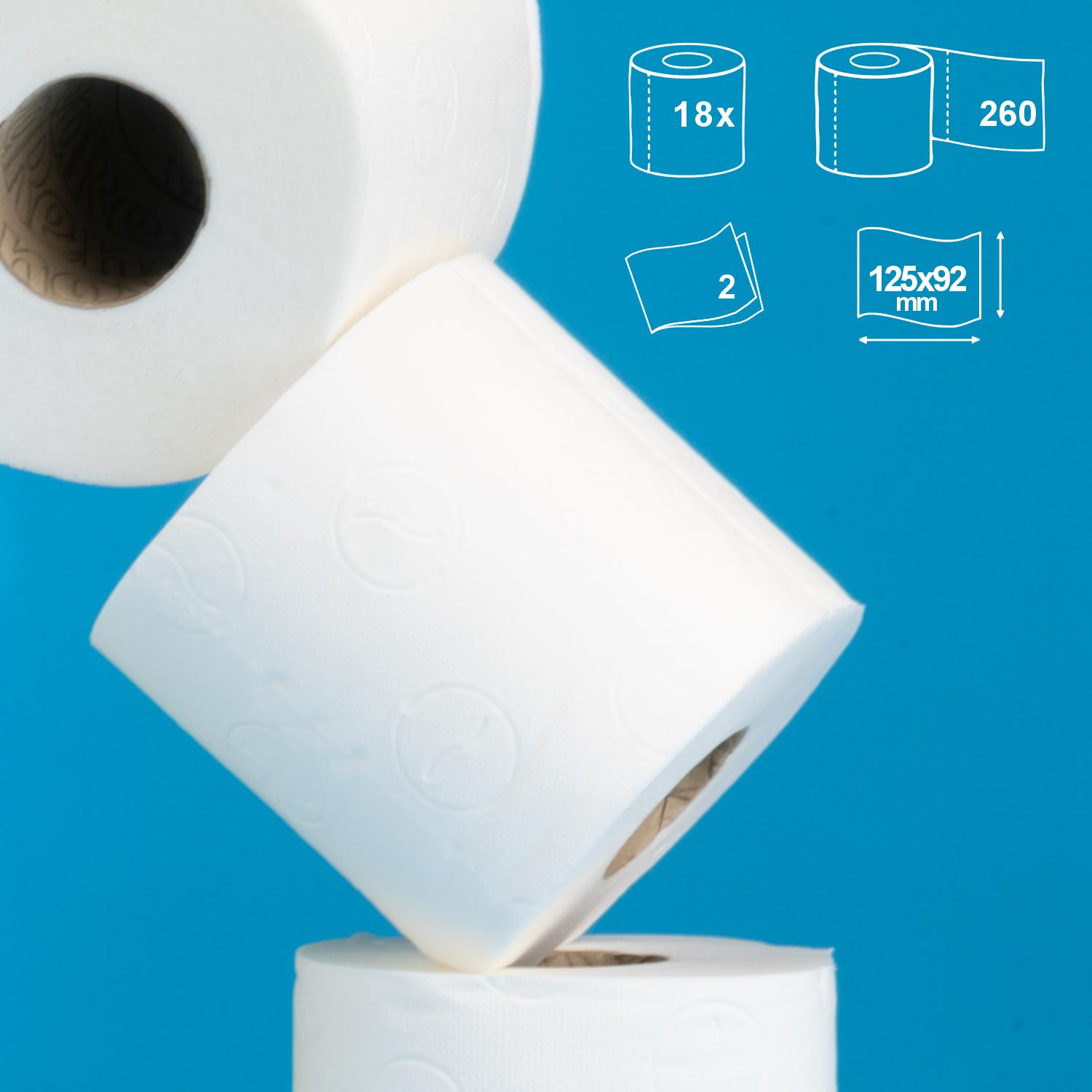Renova Super Double Toilettenpapier, 9 Rollen, 260 Blatt, ohne Duft
