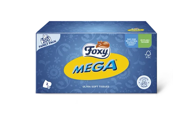 Foxy Mega Kosmetiktücher 200er-Pack, Familienpackung