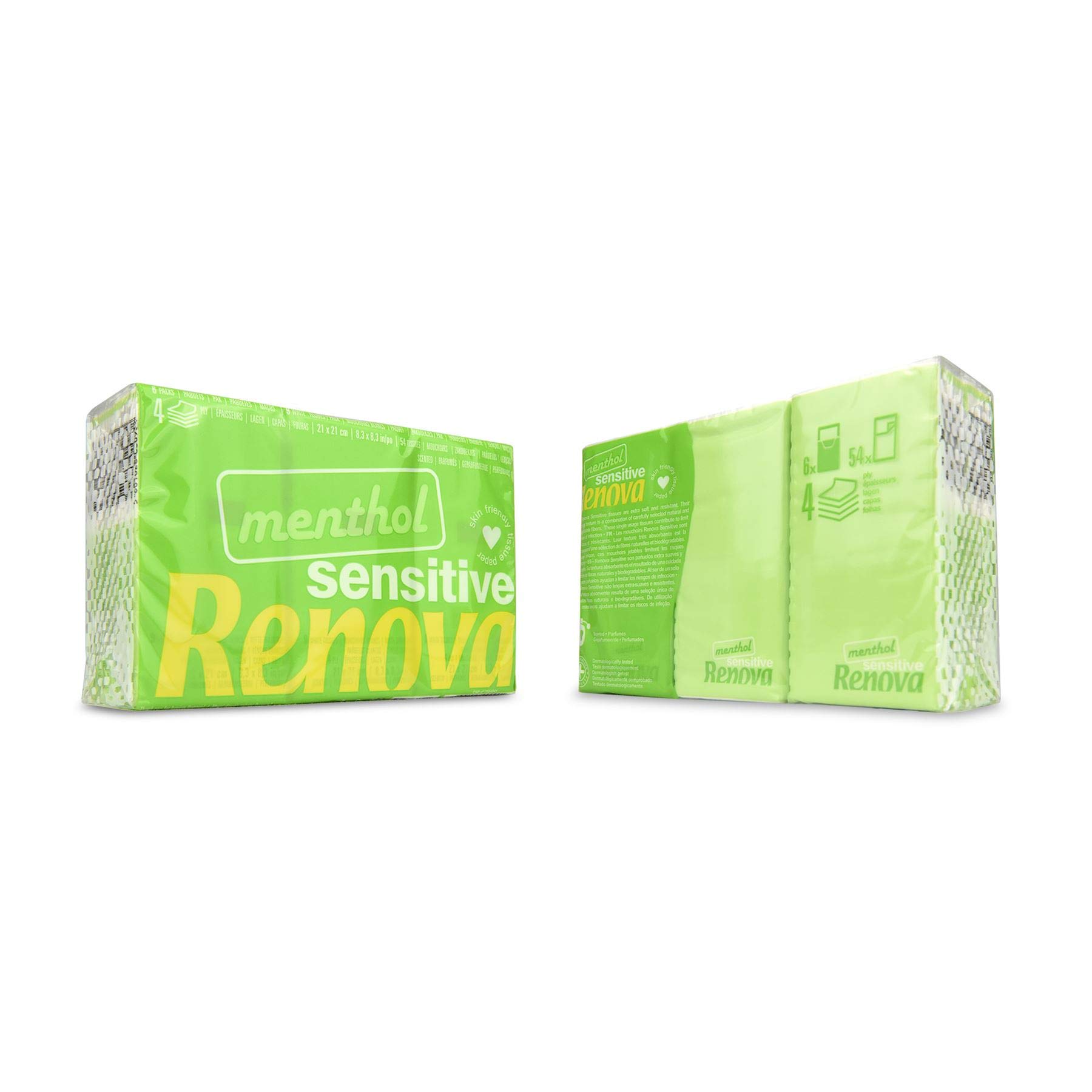 Renova SENSITIVE MENTHOL Taschentücher 6 Packungen weiß