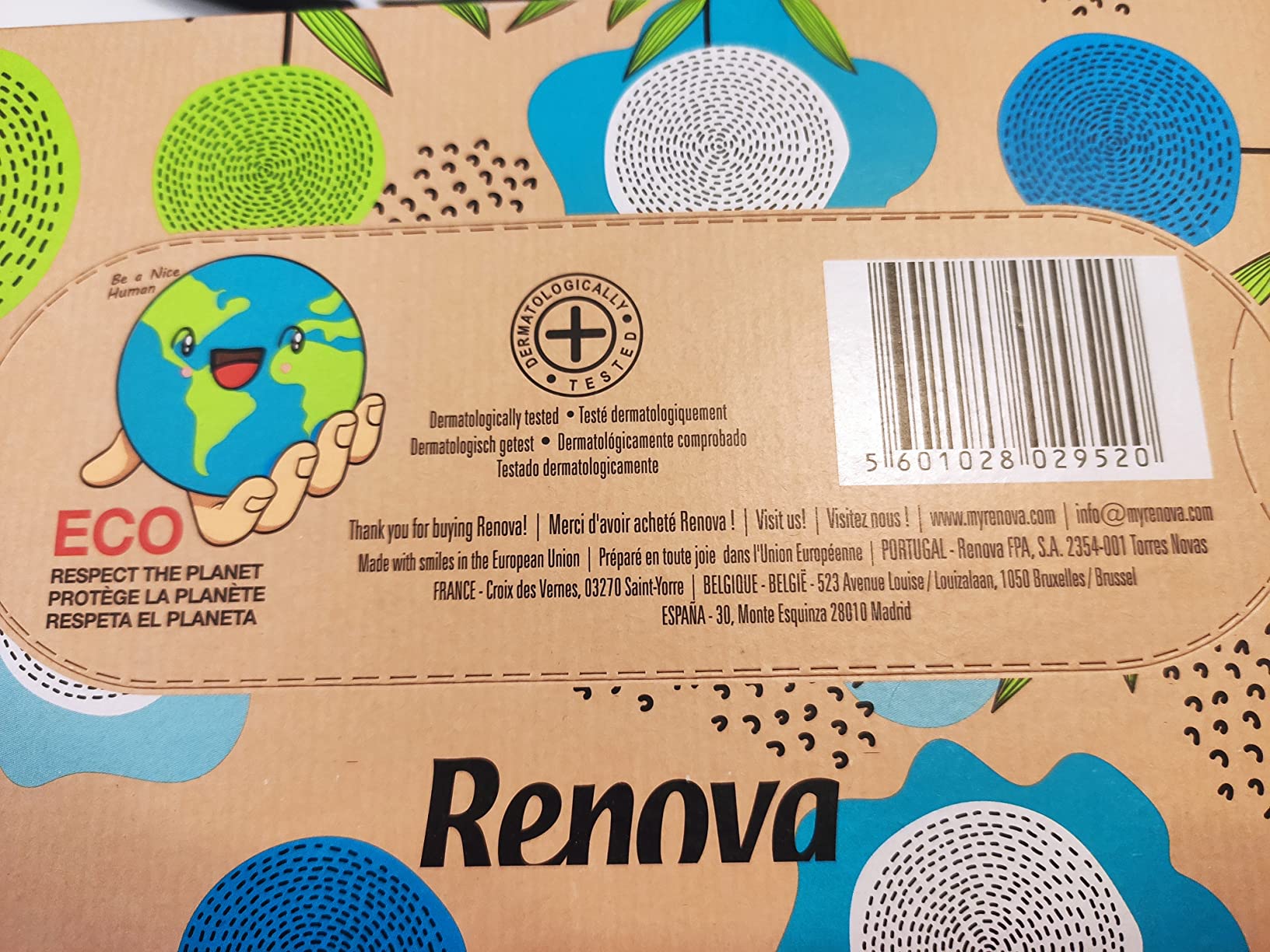 Renova Tissues 100% RECYCLED Facial Tissues Taschentücher 70 Stück unparfümiert
