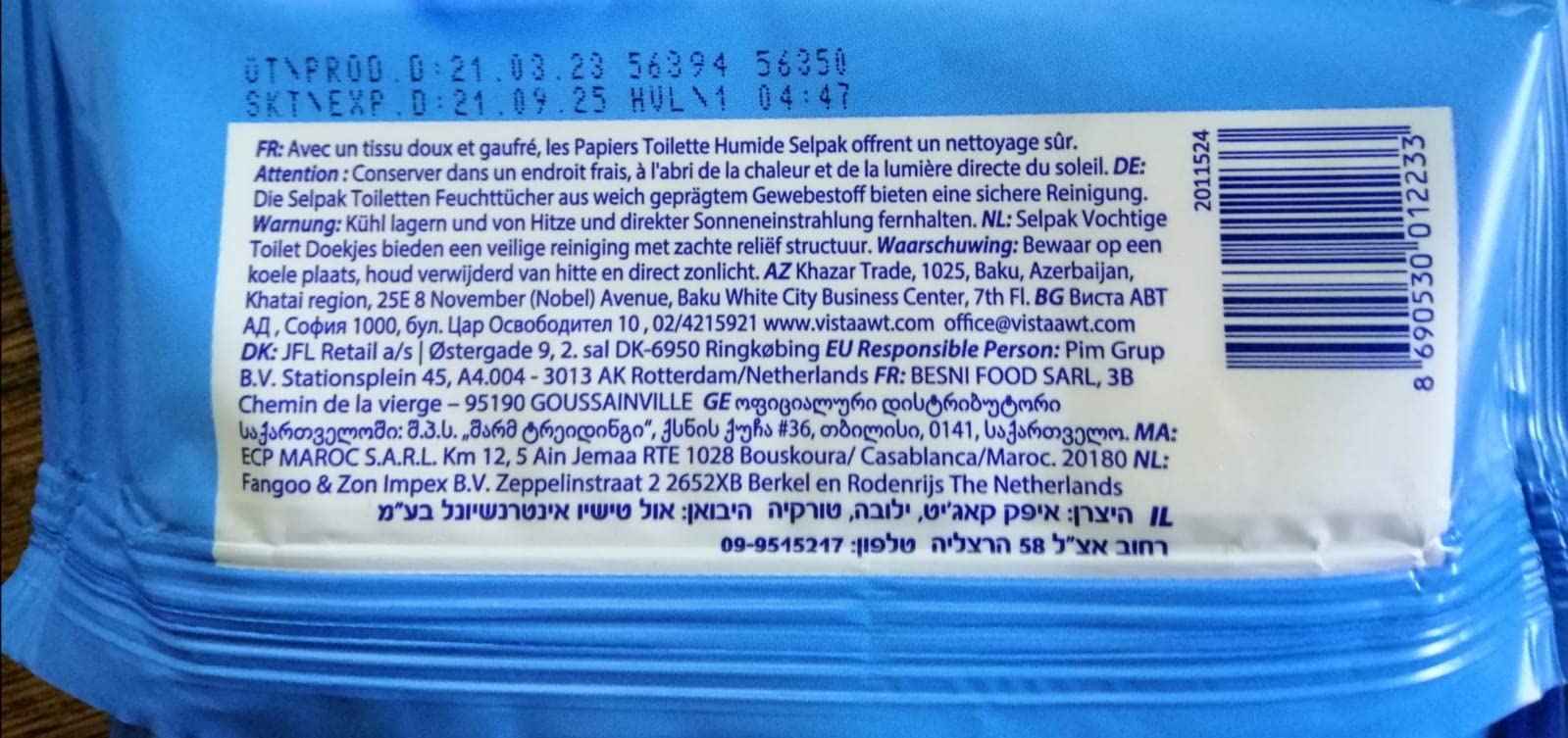 Selpak Wet Wipes Feuchtes Toilettenpapier, 1008 Tücher in 24 Packungen