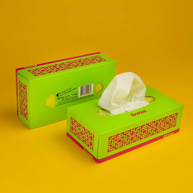 Renova Tissues GREEN Facial 80 Tissues Gesichtstücher, grün, 3-lagig