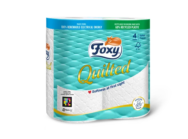 Foxy Quilted Toilettenpapier 9 Rollen 3-lagig weich geprägt