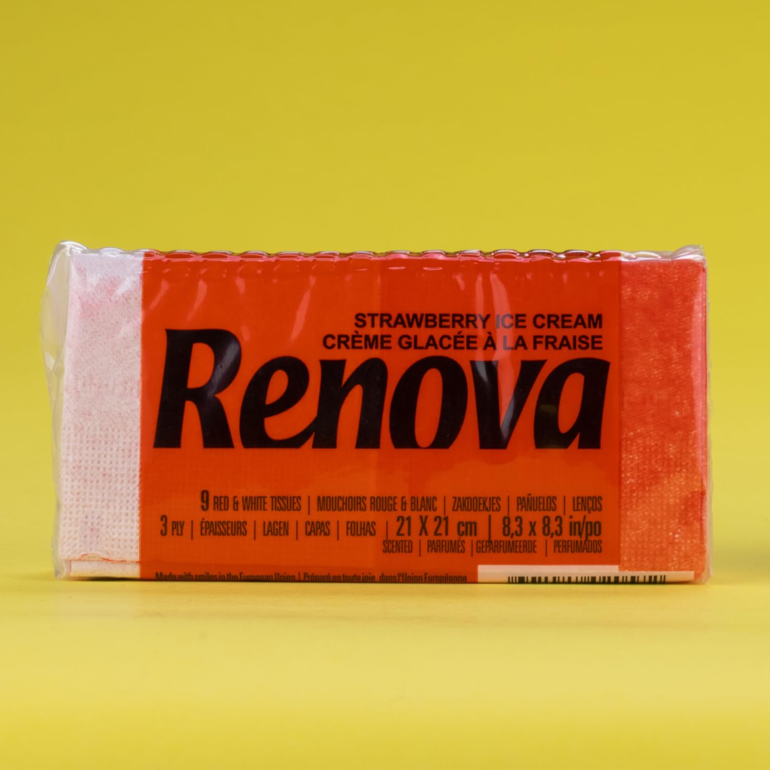 Renova Tissues Strawberry Ice Cream Taschentücher 6er-Pack, 3-lagig