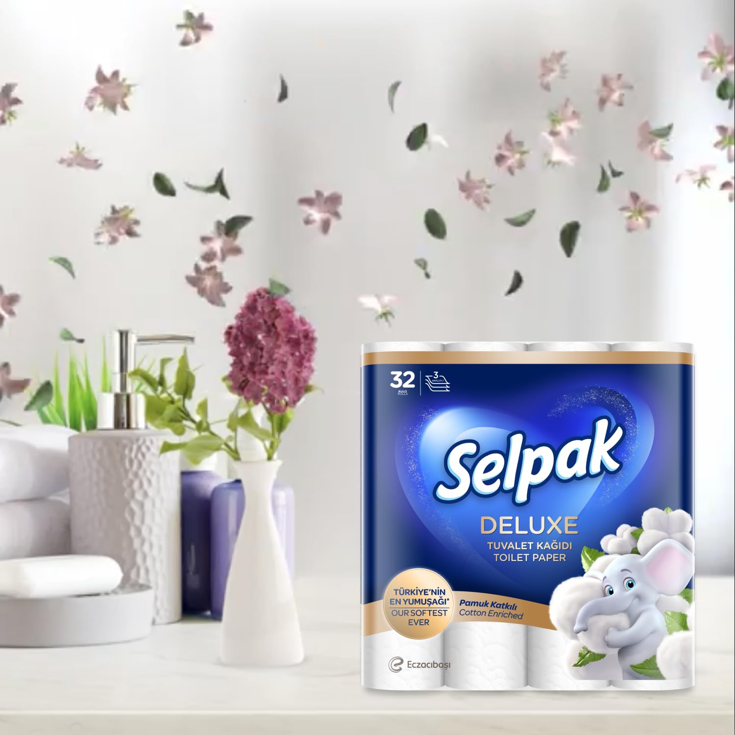 Selpak Toilet Papers Deluxe Toilettenpapier 96 Rollen, Baumwollfasern