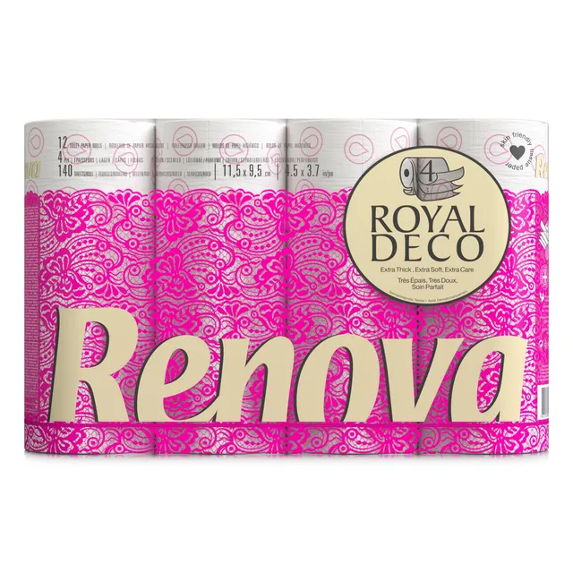 Renova Toilet Paper Toilettenpapier weiß parfümiert 12 Rollen, 4-lagig