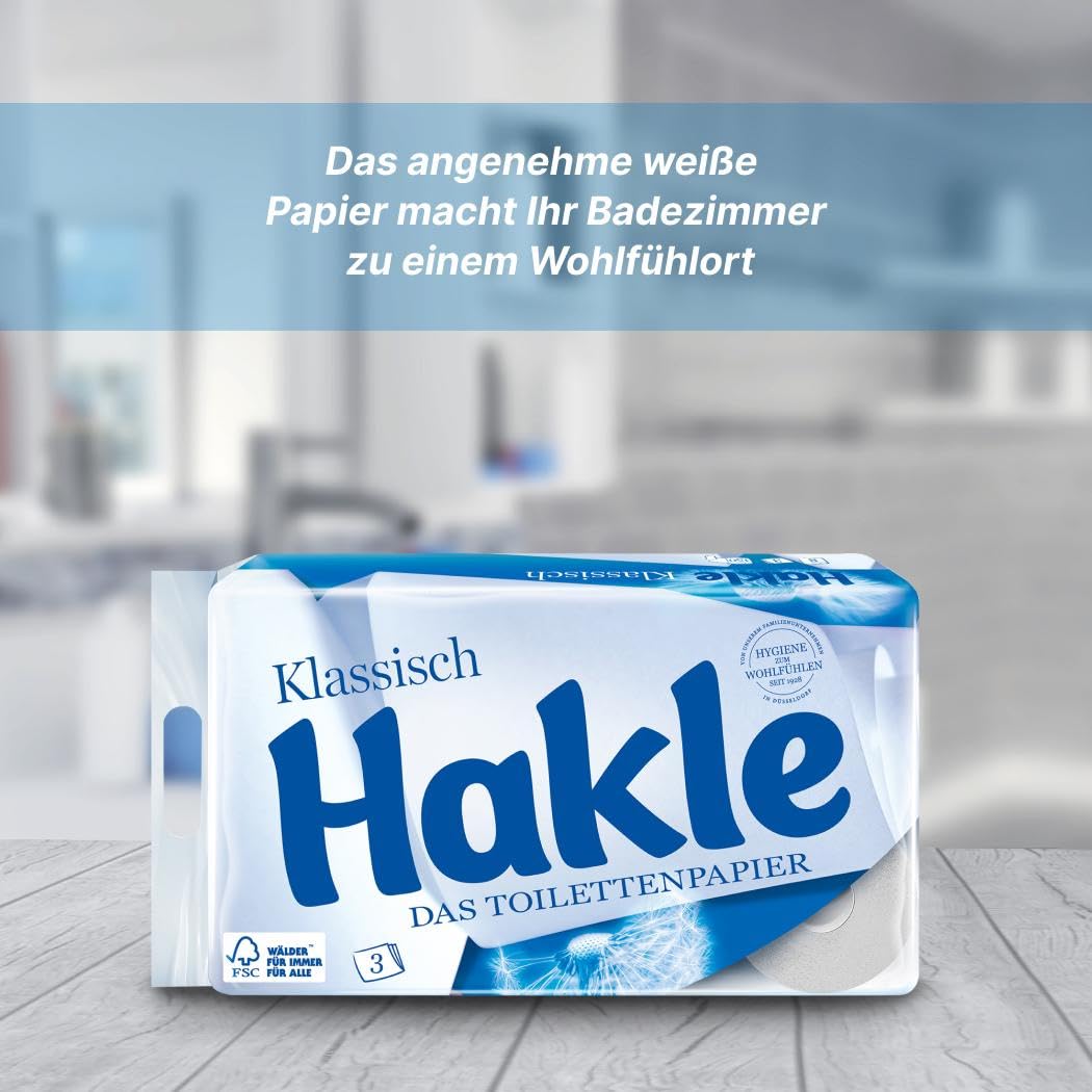 Hakle Klassisch Toilettenpapier 80 Rollen, 3-lagig