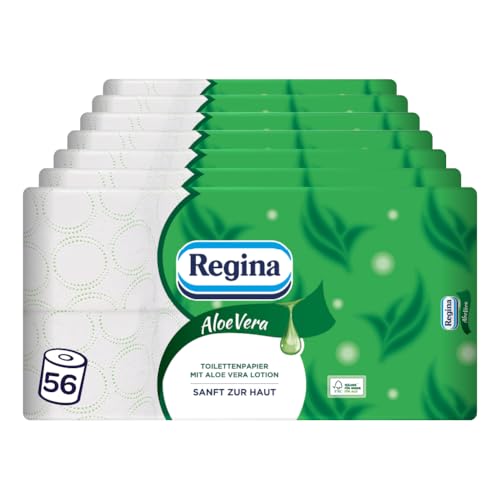 Regina Aloe Vera 56 Rollen Toilettenpapier, 3-lagig mit Aloe-Vera-Duft
