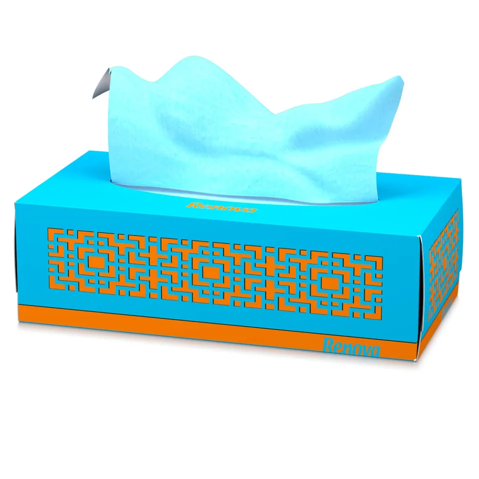 Renova Tissues Blue Facial Taschentücher, 80 Stück, 3-lagig