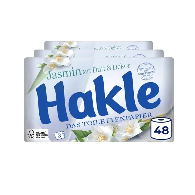 Hakle Jasmin Jasminduft & Dekor Toilettenpapier, 48 Rollen