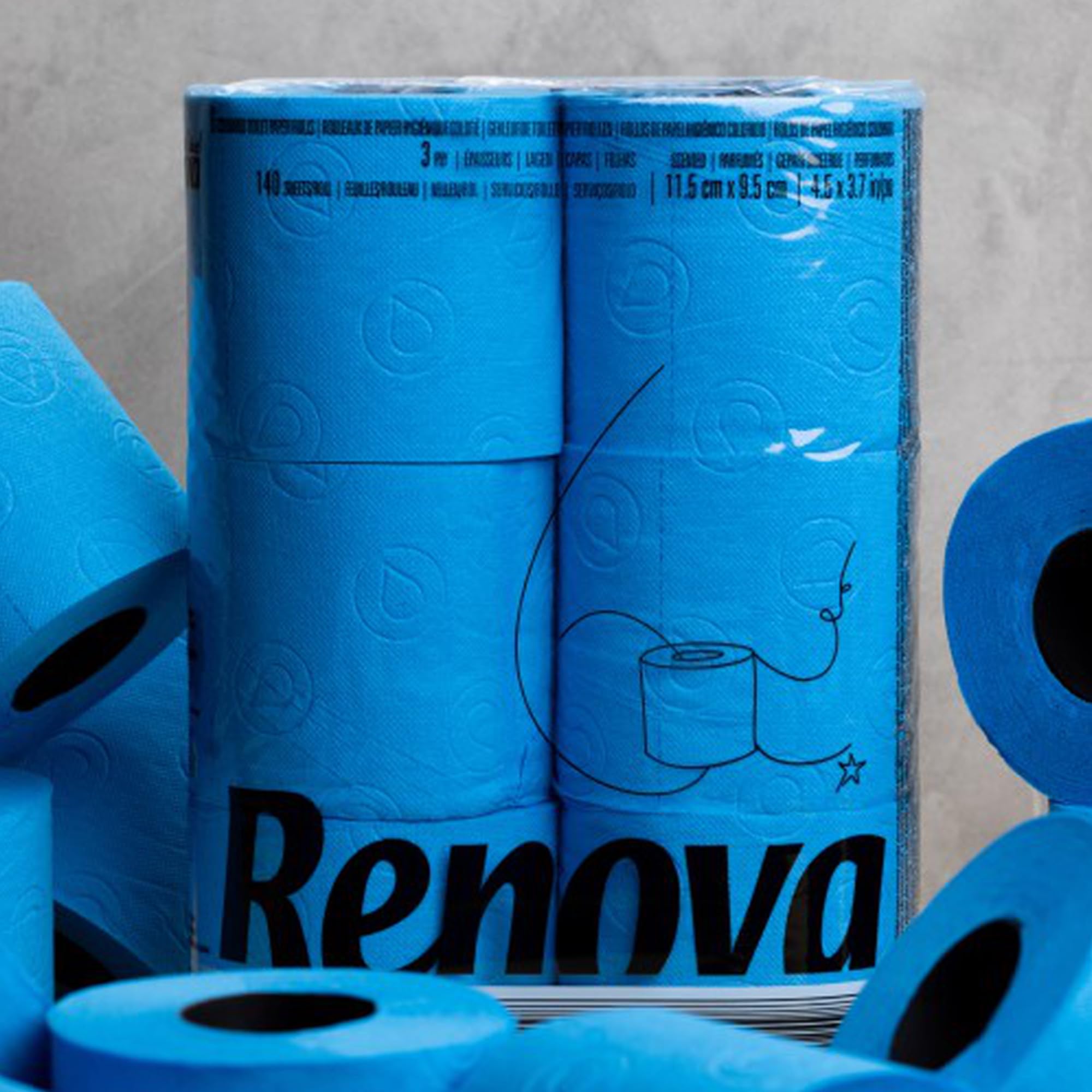 Renova Blue Toilettenpapier 6 Rollen, 3-lagig