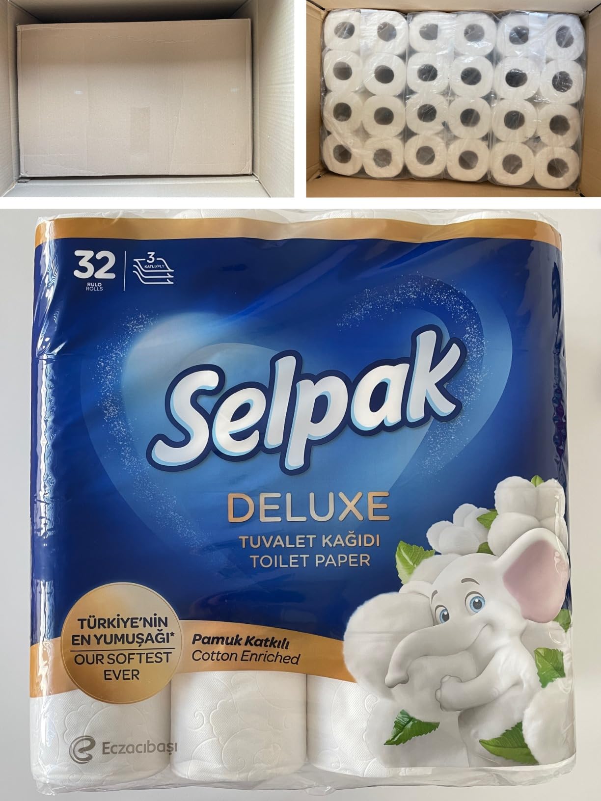 Selpak Toilet Papers Deluxe Toilettenpapier 96 Rollen, Baumwollfasern