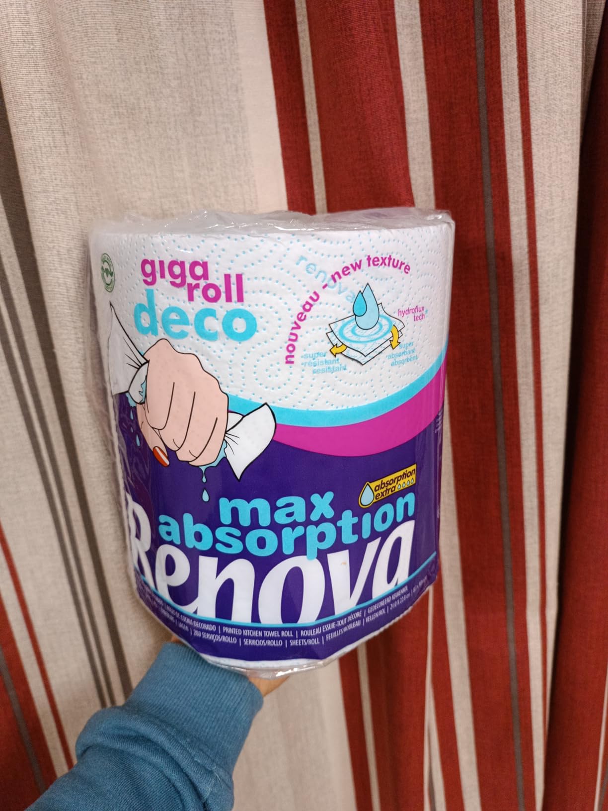 Renova Kitchen Roll Gigaroll Deco Küchenrolle Large, 1 Rolle, 280 Blatt