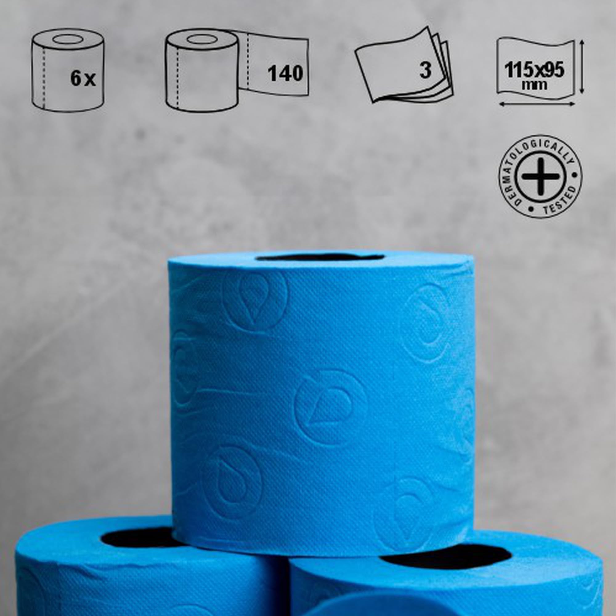 Renova Blue Toilettenpapier 6 Rollen, 3-lagig