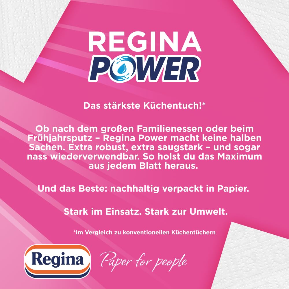 Regina Power 24 Küchenrollen Küchentücher, 2-lagig und nass wiederverwendbar