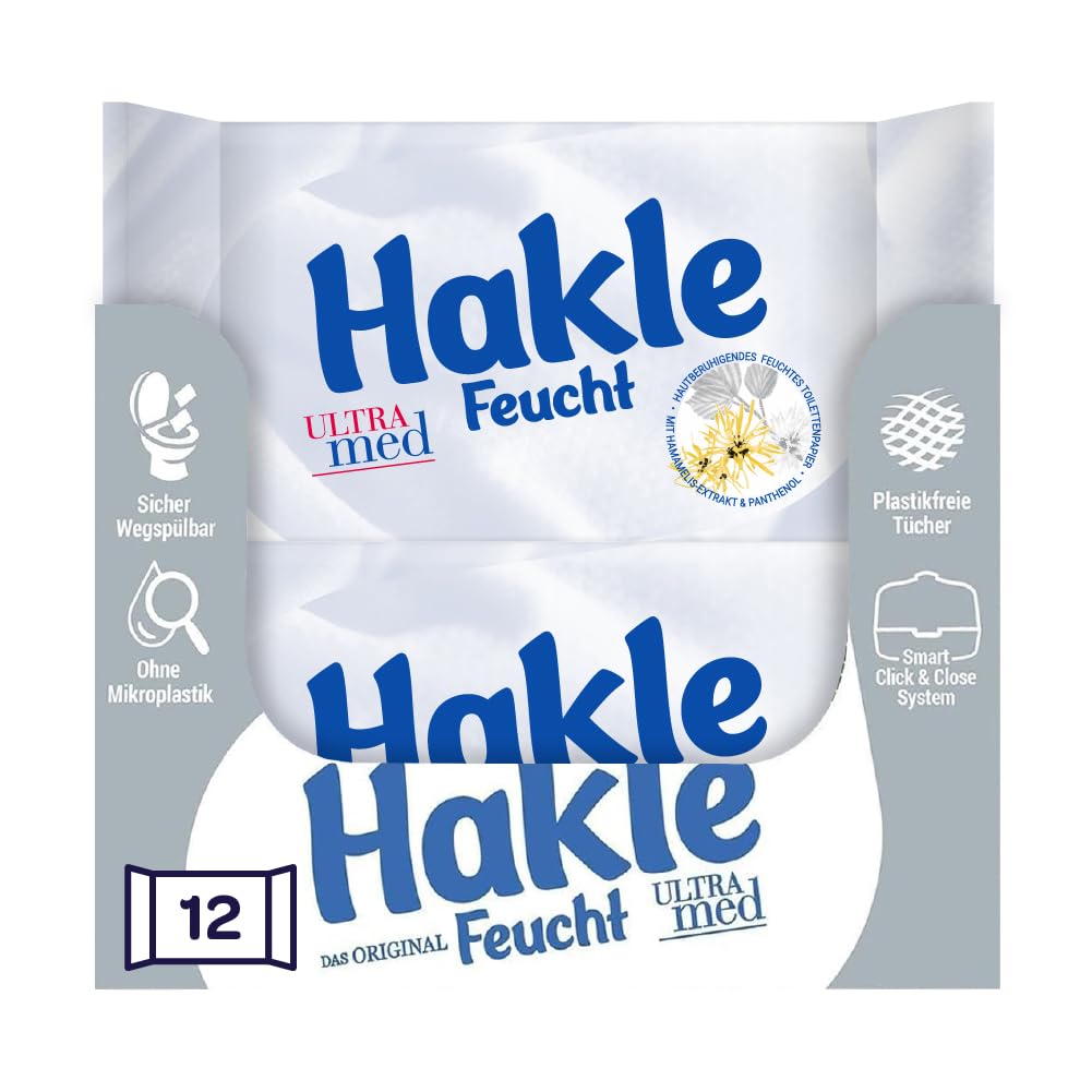 Hakle Kamille & Aloe Vera feuchtes Toilettenpapier, 12 Packungen