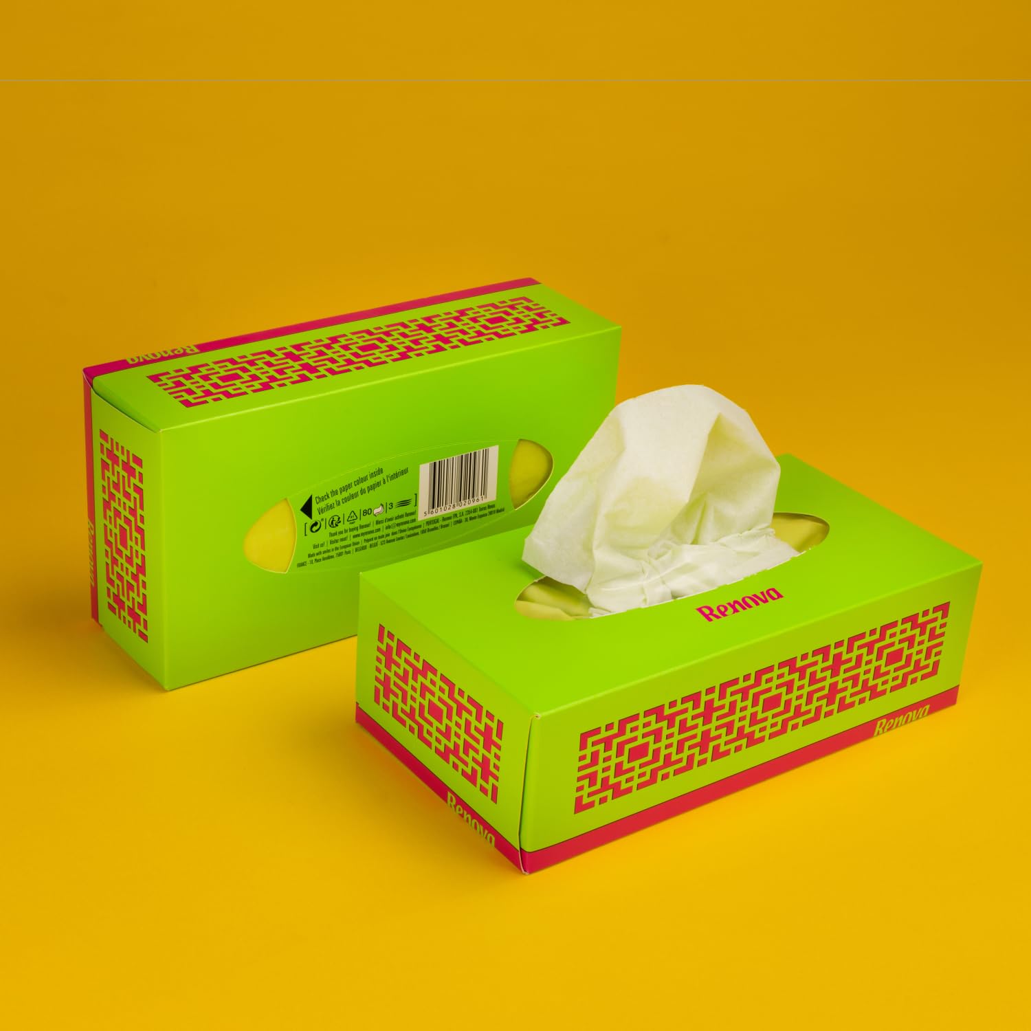 Renova Tissues GREEN Facial 80 Tissues Gesichtstücher, grün, 3-lagig